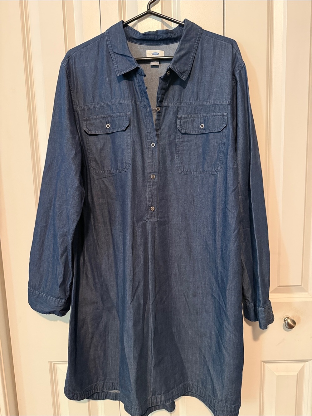 Old Navy Dark Blue Denim Shirt Dress
